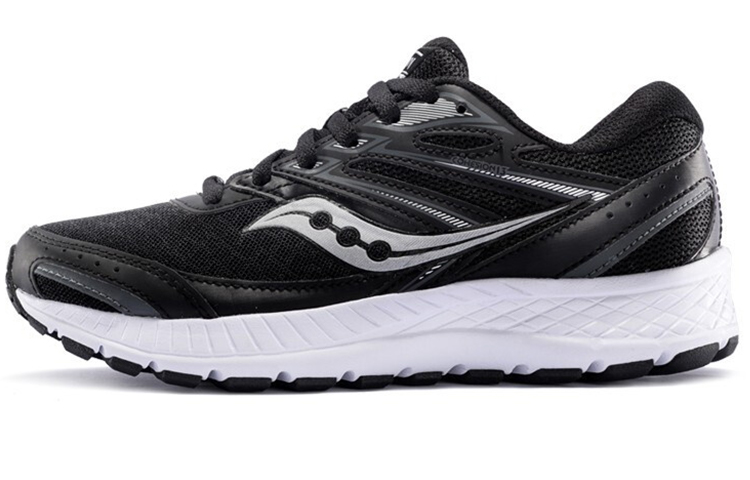 Saucony Cohesion 13 Cushioning, Slip Resistant, Lightweight Low Top Casual Running Shoes Women's Black White