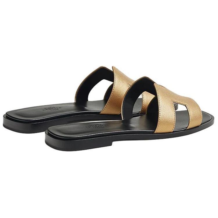 HERMES Oran Slide Slippers Women's Gold