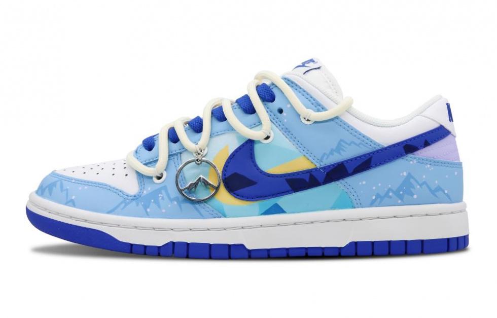 Nike Dunk Low-Top Skateboard Shoes GS White Blue