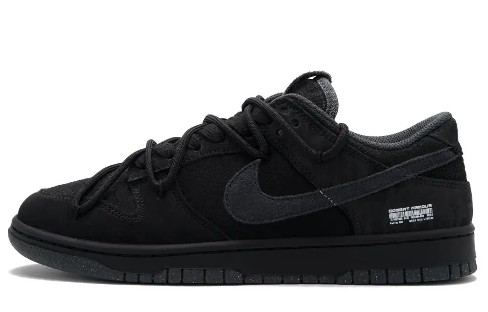 Nike Dunk 'Hacker Deconstruction' Abrasion Resistant Low top Skateboard Shoes Men's Black