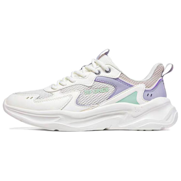 361° Cushioned Slip-Resistant Lightweight Low-Top Casual Running Shoes Women's White Purple