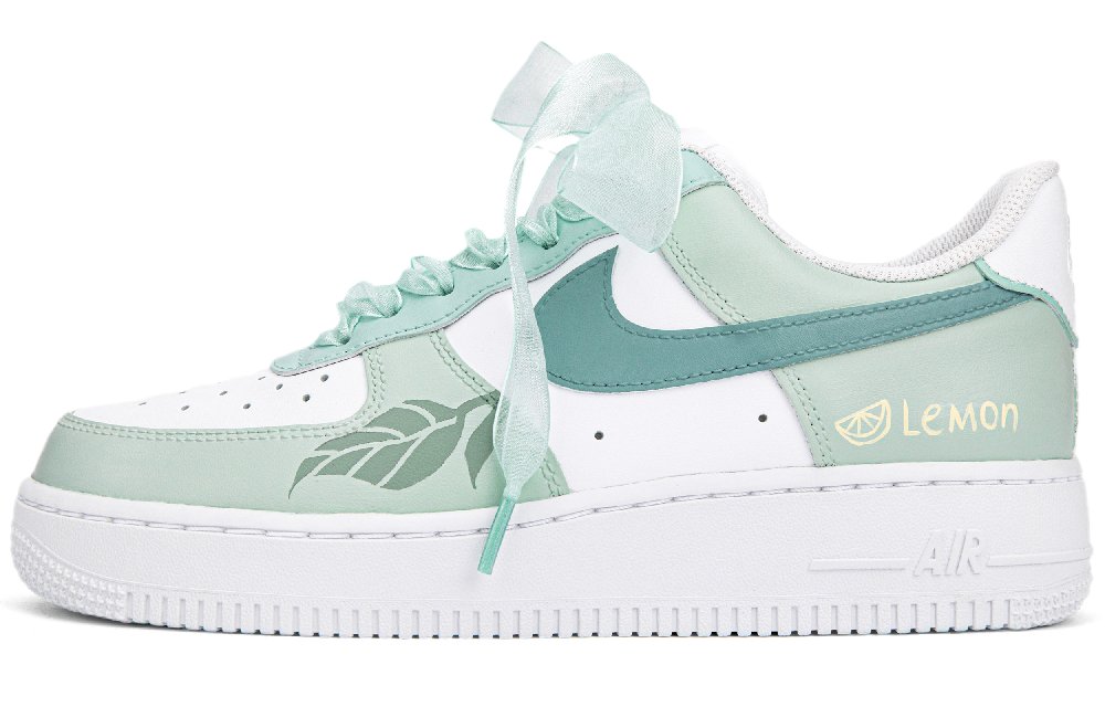 Nike Air Force 1 Slip Resistant, Abrasion Resistant, Lightweight Low Top Skateboard Shoes Women's White Green