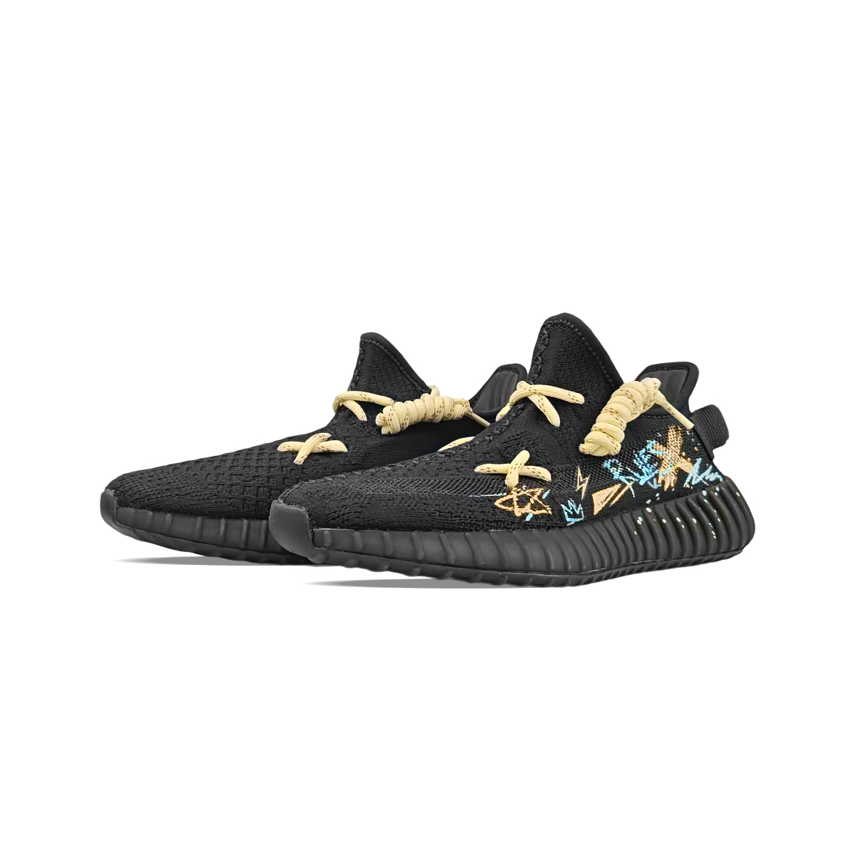 Adidas Originals Yeezy Boost 350 V2 Casual Shoes Unisex Low top Black/Yellow купить в интернет-магазине Yoocart с быстрой доставкой по России.