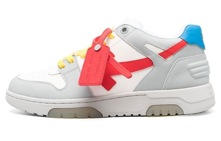 OFF WHITE Out Of Office Ooo Low Tops Grey Red Yellow