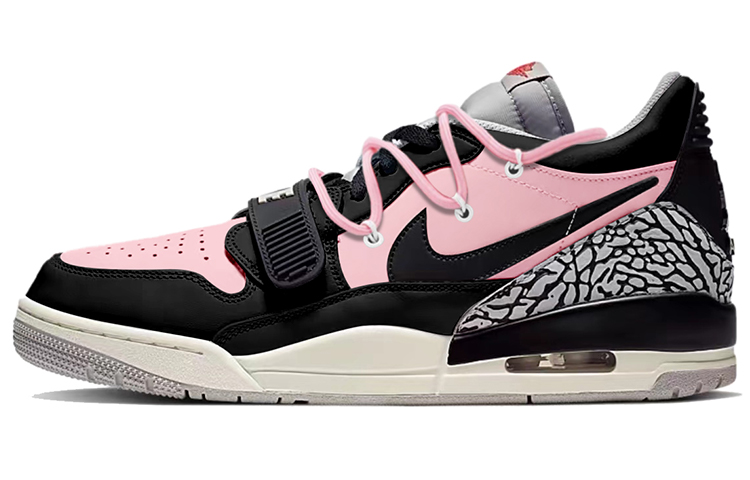 Jordan Legacy 312 Low Abrasion-Resistant Low-Top Vintage Basketball Shoes Men's Pink Black