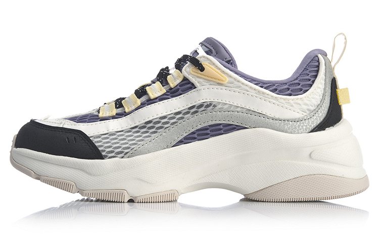 LiNing Aurora WindWalker Anti-Slip Wear-Resistant Breathable Balance Low-Top Chunky Sneakers Women's Lavender Gray