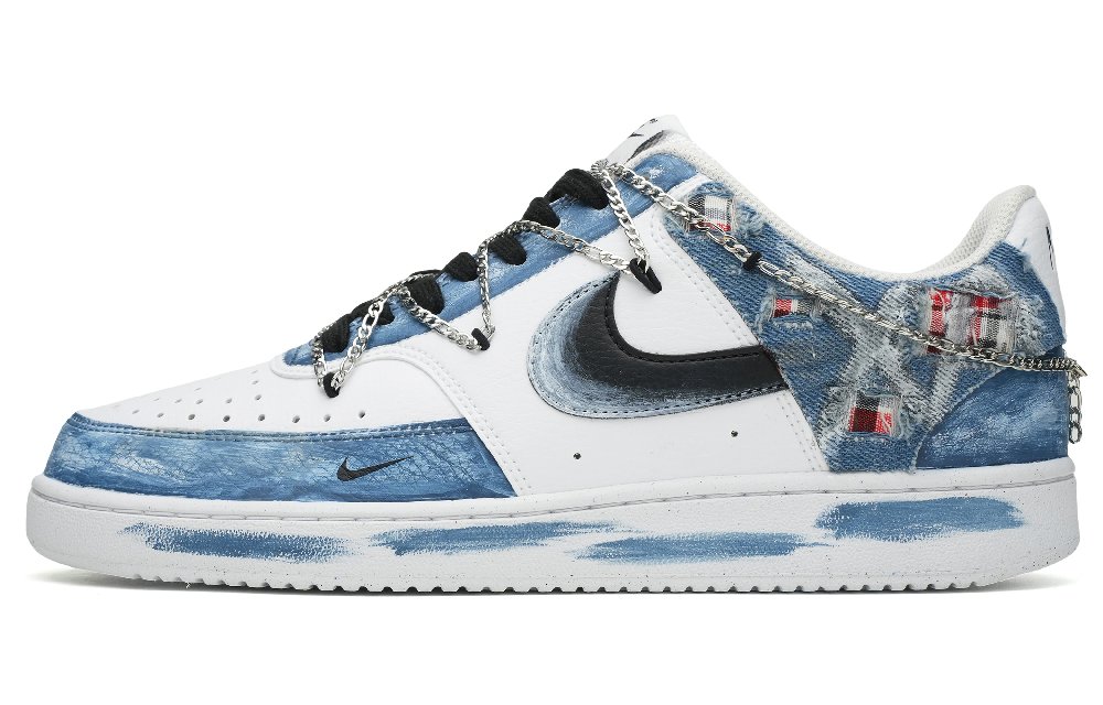 Nike Court Vision 1 Low-Top Skateboard Shoes Men's Blue White