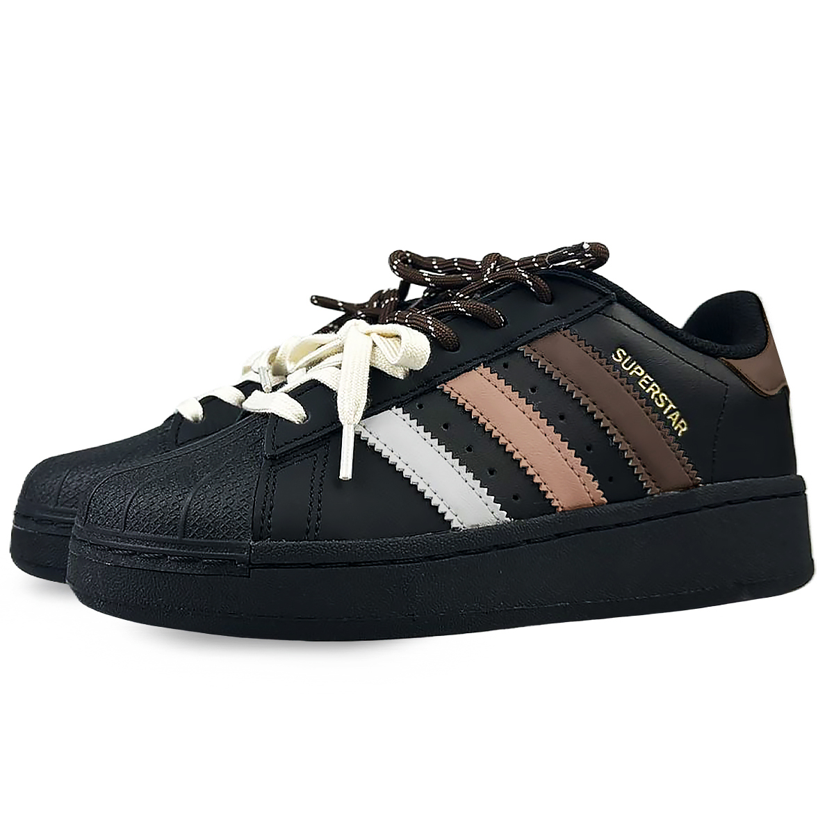 Adidas Originals SUPERSTAR XLG Anti-Slip Wear-Resistant Low-Top Skateboard Shoes Unisex Black Brown купить в интернет-магазине Yoocart с быстрой доставкой по России.