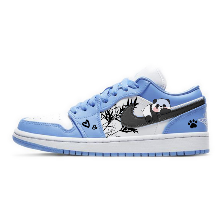 Jordan Air Jordan 1 Wear-Resistant Slip-Resistant Low-Top Vintage Basketball Shoes Women's Blue White