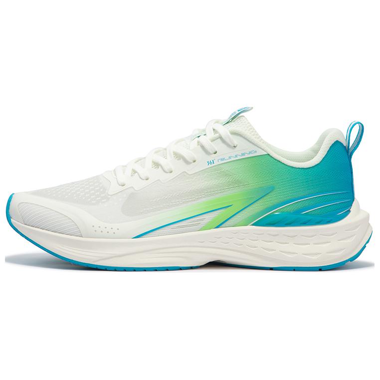 361° Flying Fish 3.0 Cushioning, Wear Resistant Low Top Running Shoes Men's White Cyan