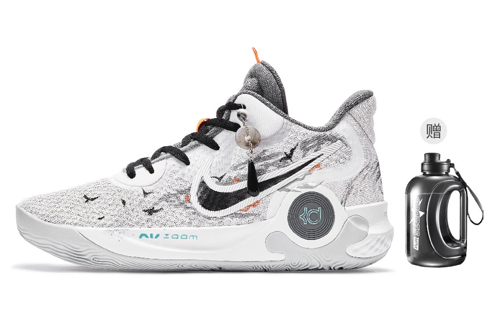 Nike KD Trey 5 IX Cushioned Slip-Resistant Mid-Top Basketball Shoes Unisex Black Gray White