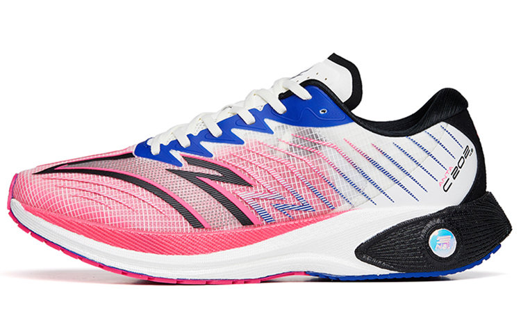 Anta C202 4.0 Nitrogen Technology Breathable Lightweight Low-Top Running Shoes Men's White Black Pink
