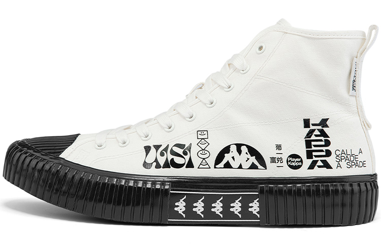 Kappa Wear-Resistant Breathable Coverage High-Top Canvas Shoes Unisex Dark Gray