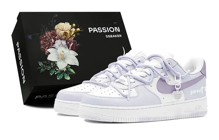 Nike Air Force 1 Low top Skateboard Shoes Women's White Purple
