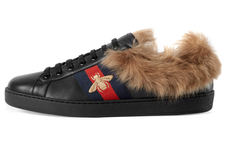 GUCCI Ace Wool Embroidered 'Bee   Black'
