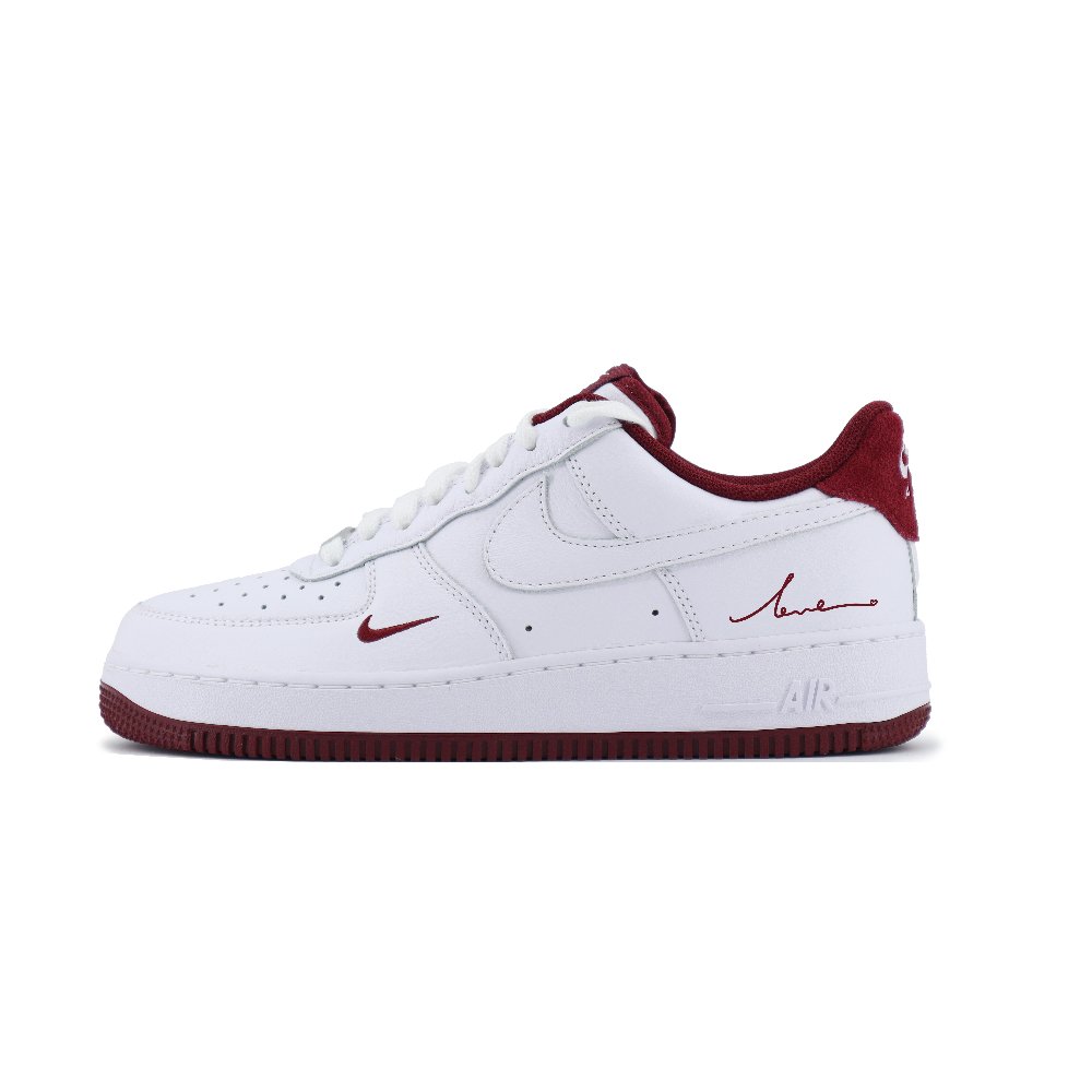 Nike Air Force 1 Low Top Skateboard Shoes Unisex White Red