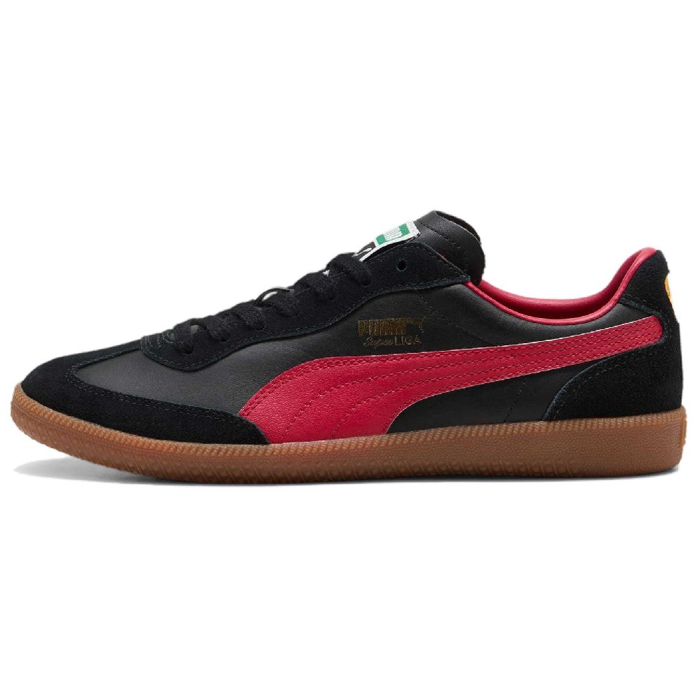 PUMA Liga Low Top Casual Shoes Unisex Black Red