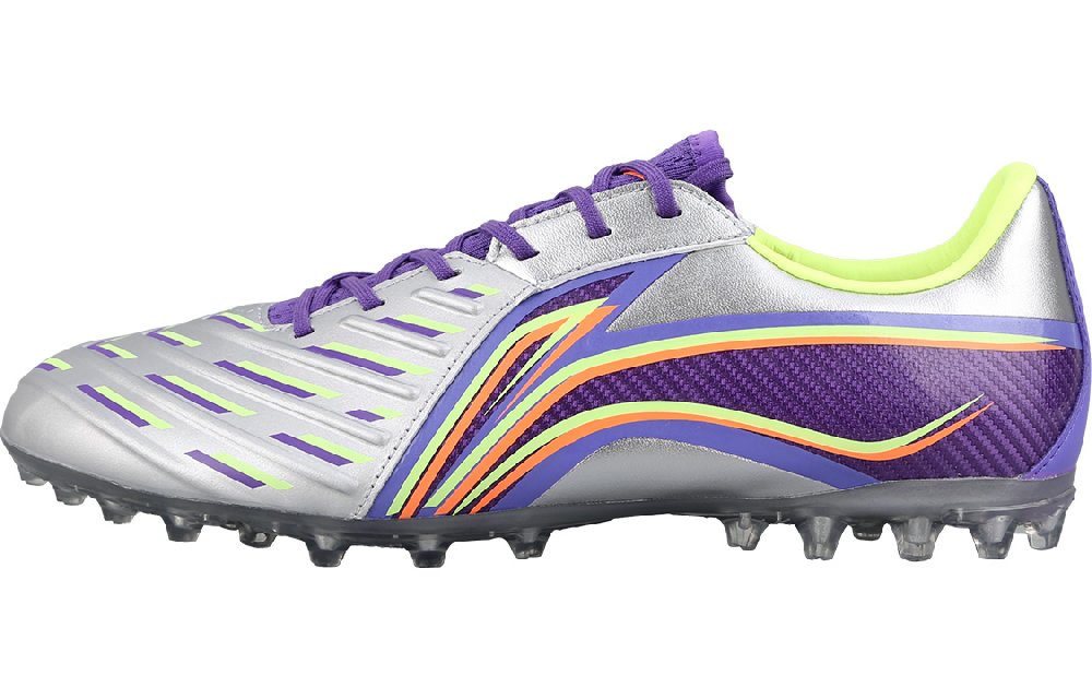 LiNing Jin MG Rubber Short Studs Artificial Ground Soccer Shoes Men's Purple