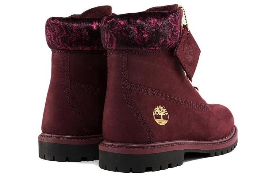 Timberland Outdoor Casual Water-Resistant Wear-Resistant Short Outdoor Boots Women's Burgundy