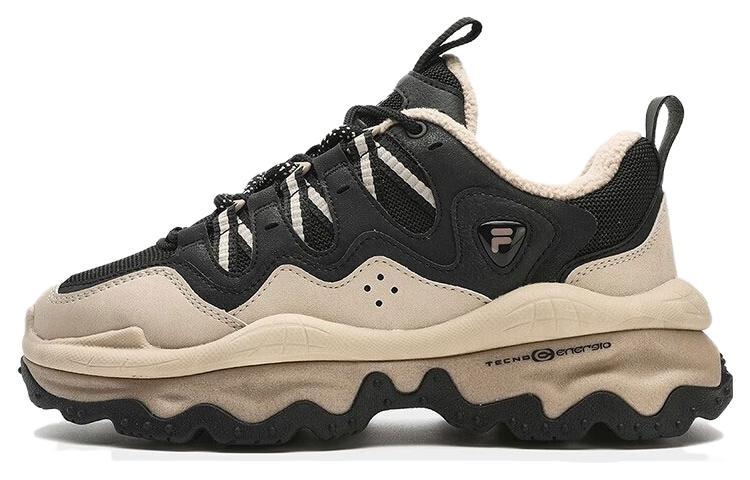FILA FUSION QD 96 DX Cushioning Wear-Resistant Low-Top Chunky Sneakers Women's Black Gray Color
