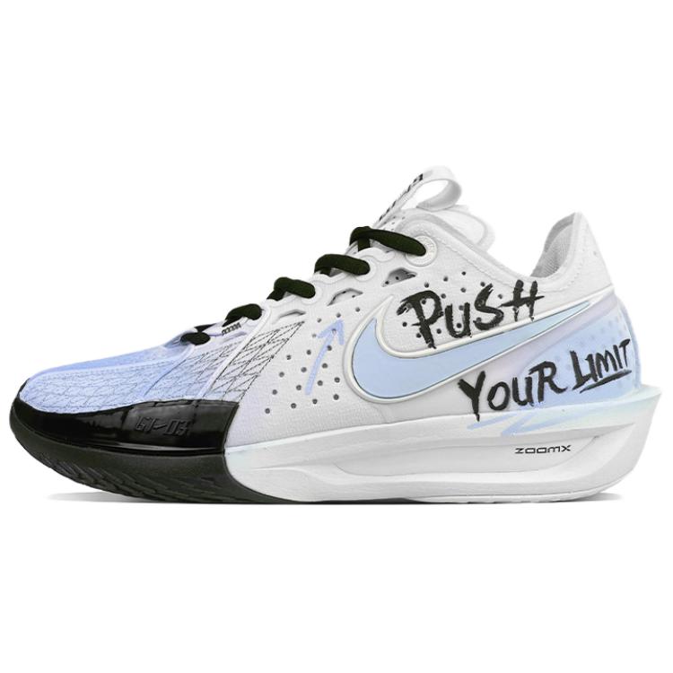 Nike Air Zoom G.T. Cut 3 EP Cushioning Anti-Slip And Wear-Resistant Low-Top Basketball Shoes Unisex White Blue
