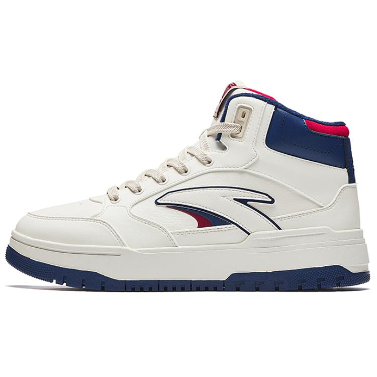 Anta 982 Warm Anti-Slip And Wear-Resistant High-Top Skateboard Shoes Men's White Blue Red