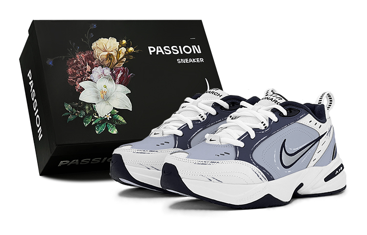 Nike Air Monarch 4 Height Increasing Low top Chunky Sneakers Unisex Gray Blue