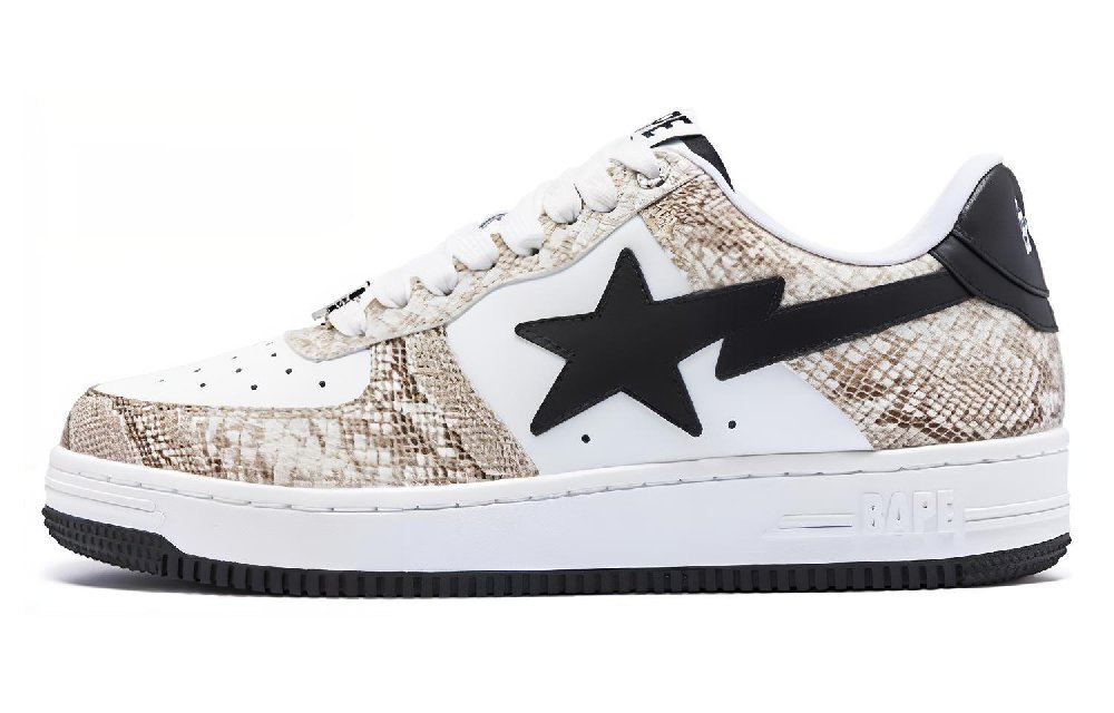 A BATHING APE STA Low-Top Stylish Skateboarding Shoes Men's Ecru