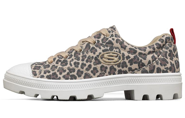 Skechers Roadies Low Top Canvas Shoe Leopard/Grey Women's
