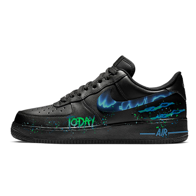 Nike Air Force 1 Anti-Slip And Wear-Resistant Lightweight Low-Top Skateboard Shoes Unisex Black