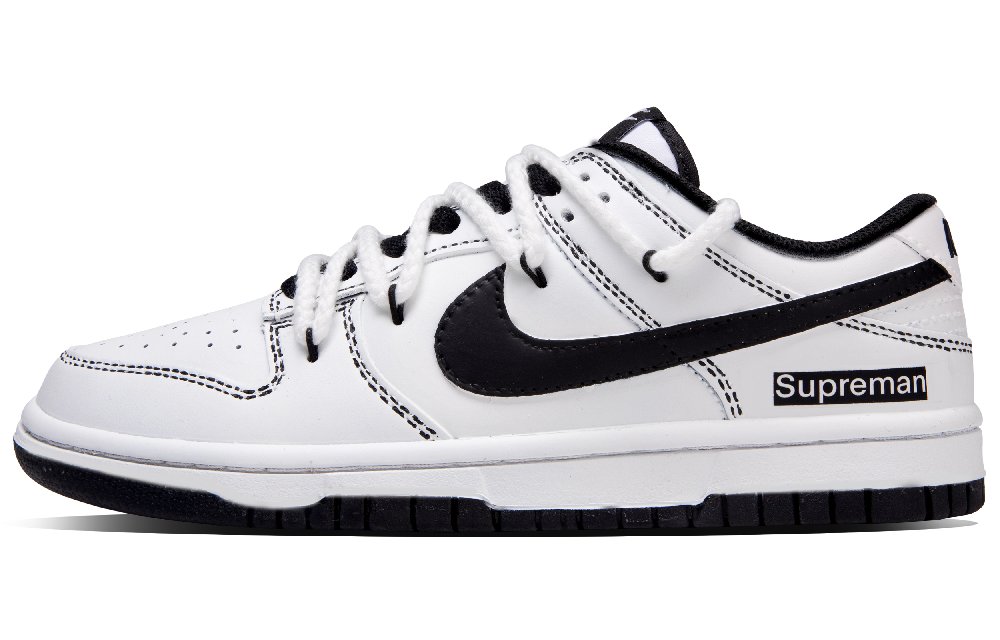 Nike Dunk Strange Person Abrasion Resistant Low Top Skateboard Shoes Unisex Black White