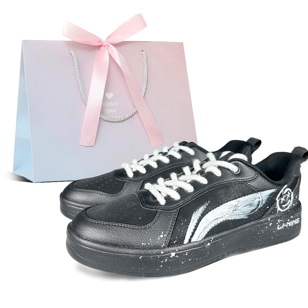LiNing Spike Years Cushioning, Wear Resistant Low Top Skateboard Shoes Men's Black