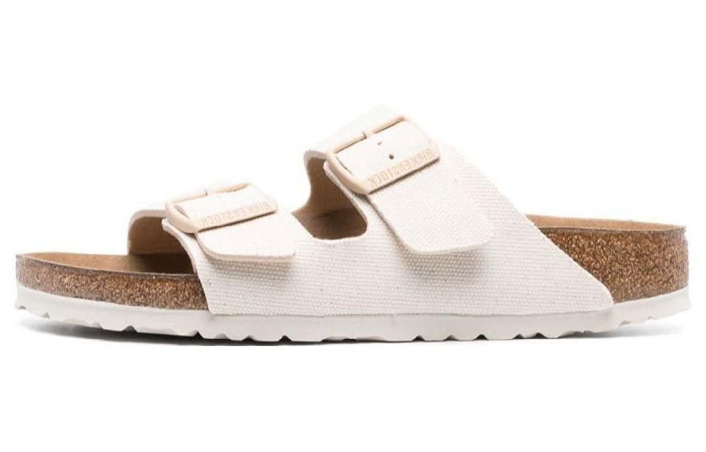 Birkenstock Arizona Vegan Textile Narrow Fit Sandals 'Eggshell'