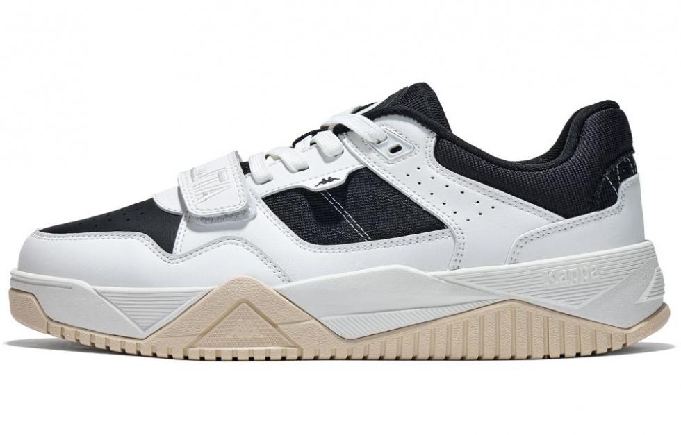 Kappa Anti Slip Wear Resistant Low Top Skateboard Shoes Unisex Black White