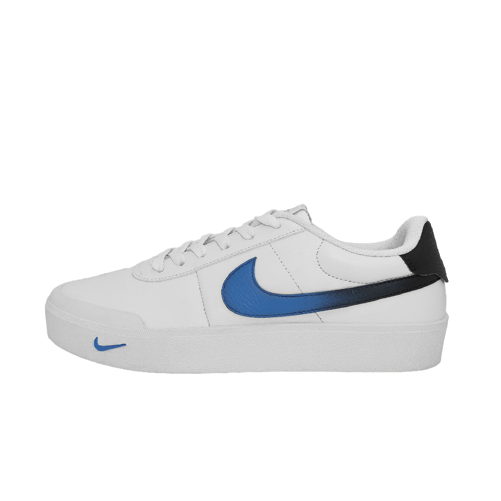 Nike Court Shot Blue Mysterious Anti Slip Wear Resistant Low Top Skateboard Shoes Unisex White