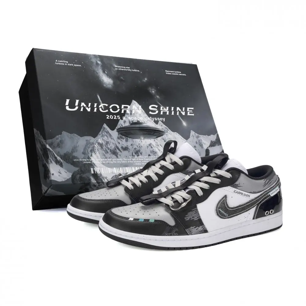 Jordan Air Jordan 1 Tungsten Carbide Abrasion Resistant Low Top Vintage Basketball Shoes Men's Gray
