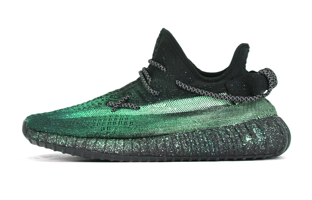Adidas Originals Yeezy Boost 350 V2 Slip Resistant Low top Casual Shoes Unisex Black Green
