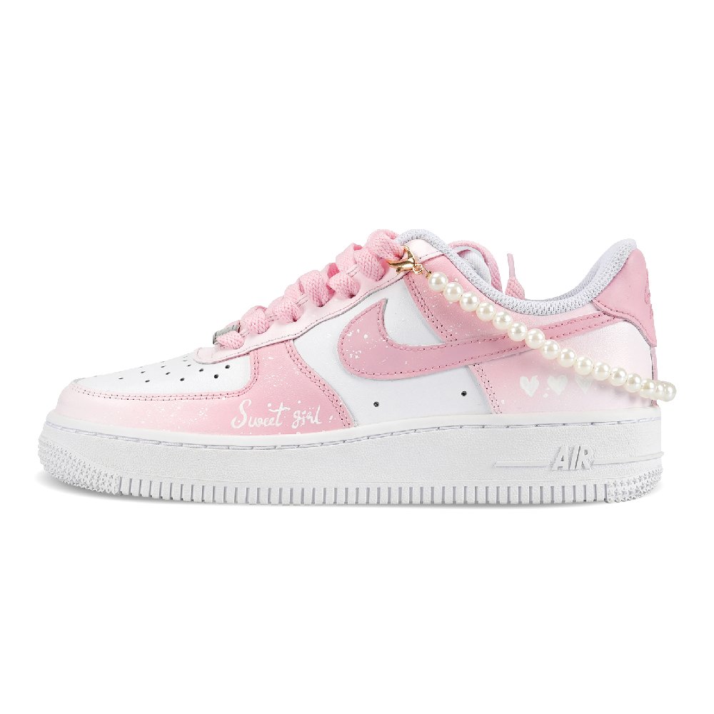 Nike Air Force 1 Anti-Slip And Wear-Resistant Breathable Low-Top Skateboard Shoes Women's Pink