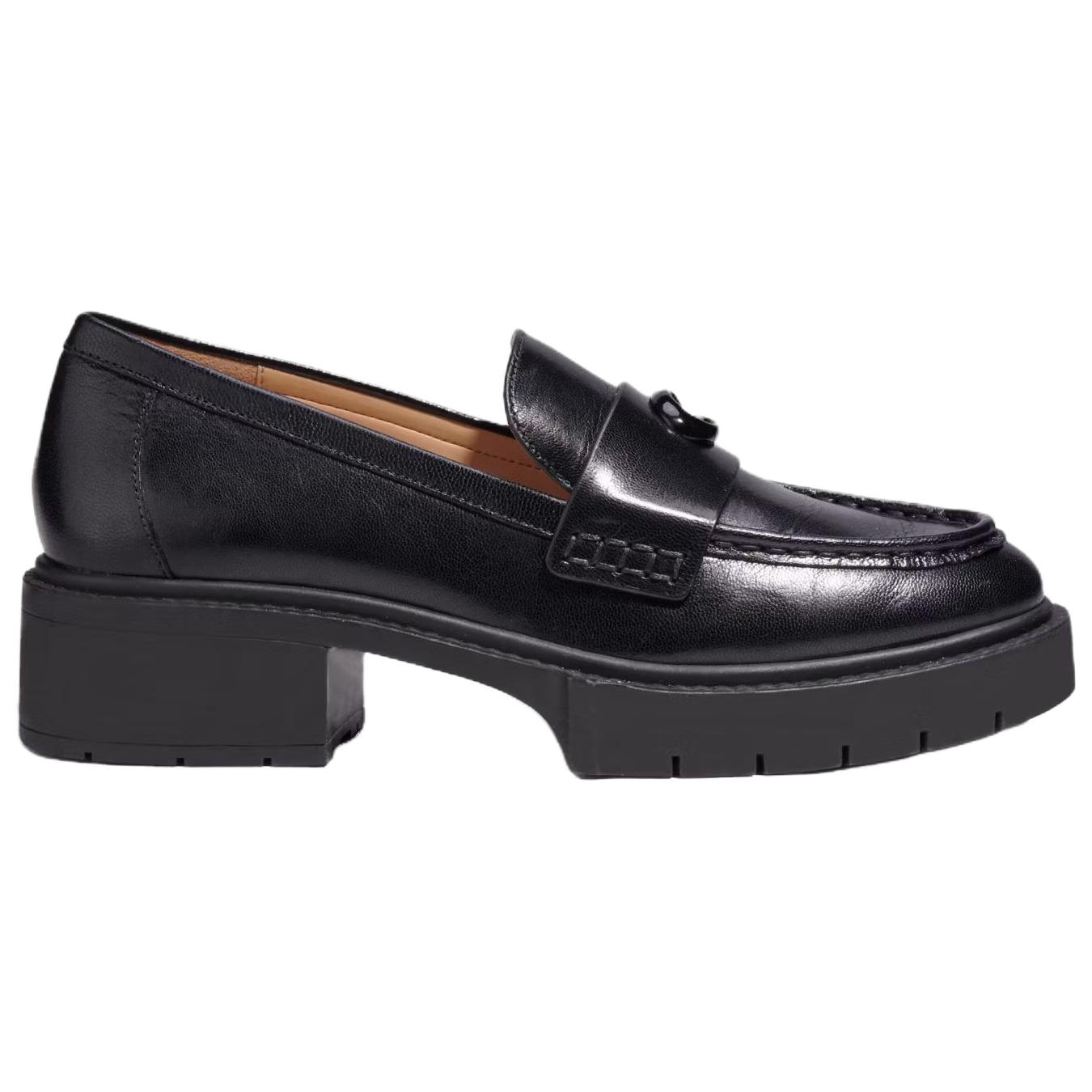 COACH Leah Loafers 4cm Women's Black