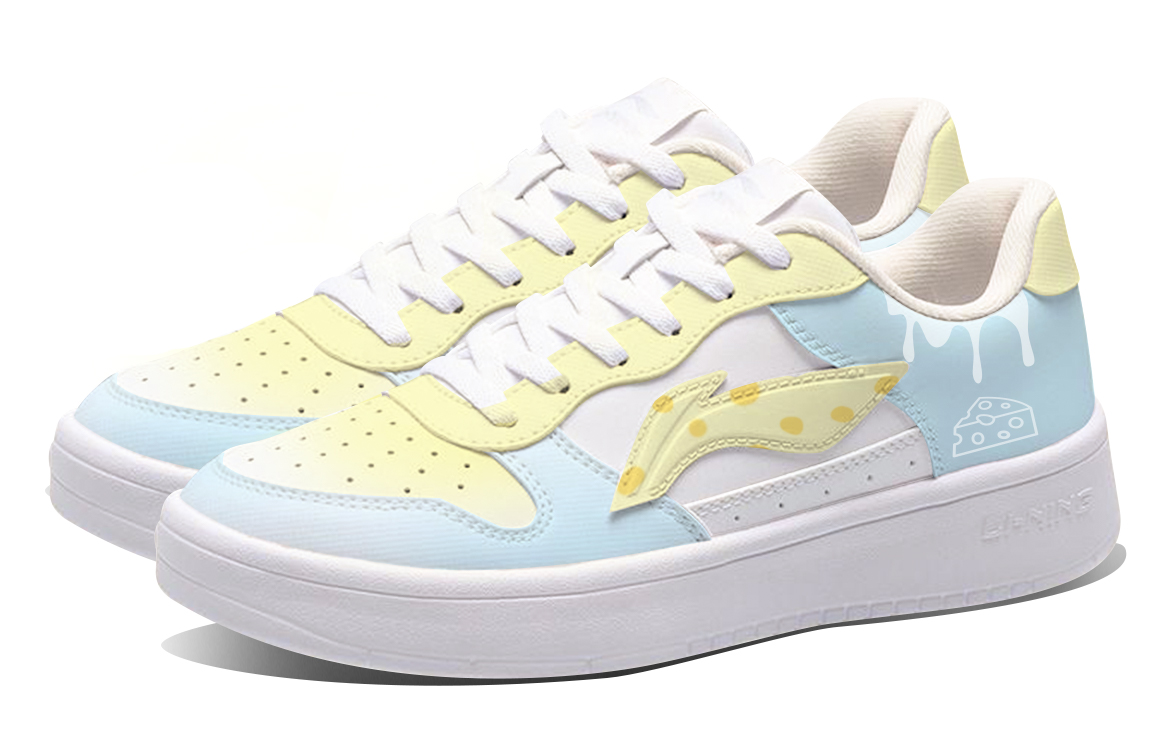 LiNing Pontoon Boats Abrasion Resistant Shock Absorbers Low Top Skateboard Shoes Women's White Blue Yellow купить в интернет-магазине Yoocart с быстрой доставкой по России.