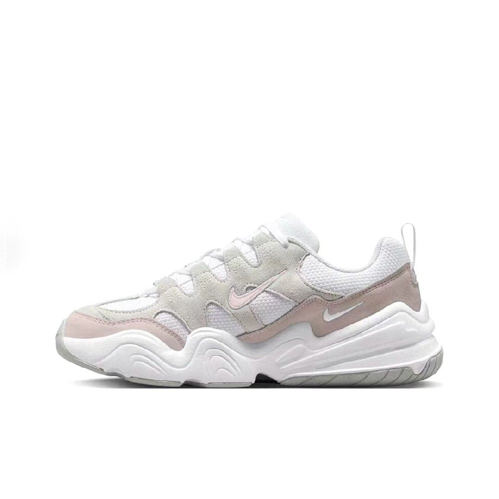 Nike Tech Hera Pink Beige Soft Elegance Abrasion Resistant Low Top Casual Shoes Unisex White Pink