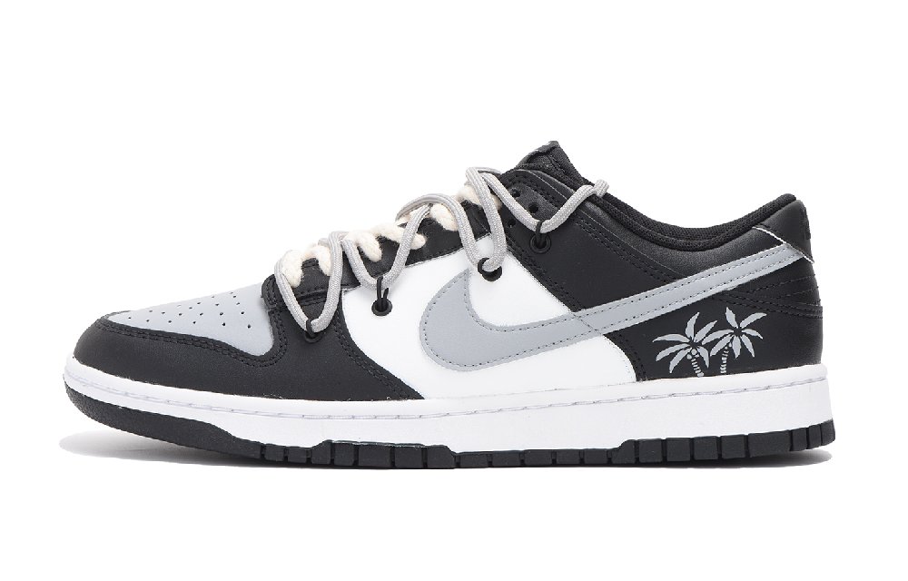 Nike Dunk Low Low-Top Skateboard Shoes Men's Black White Gray