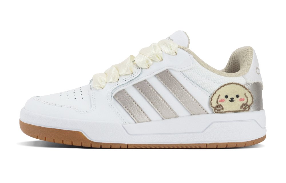 Adidas Neo Entrap Anti-Slip Wear-Resistant Low-Top Skateboard Shoes Women's White Gold