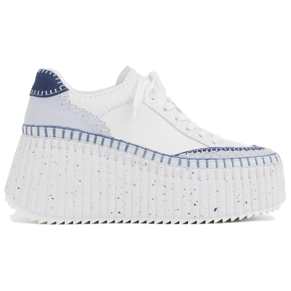 Chloe Nama Low top Casual Shoes 8cm Women's Gray Blue