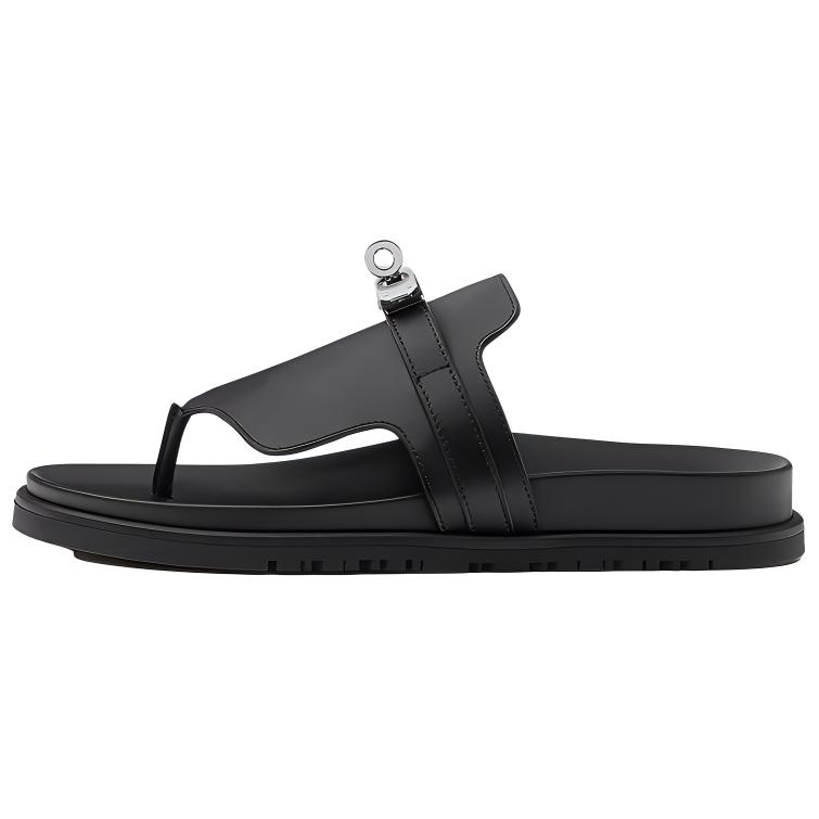 HERMES Empire Flip Flops Women's Black