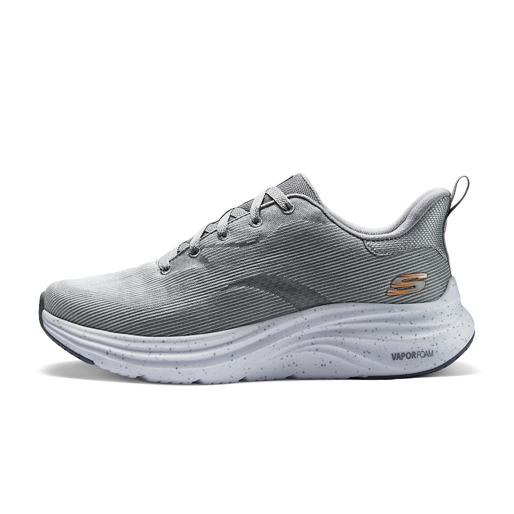 Skechers Cushioned Slip-Resistant Low-Top Casual Running Shoes Men's Gray Orange