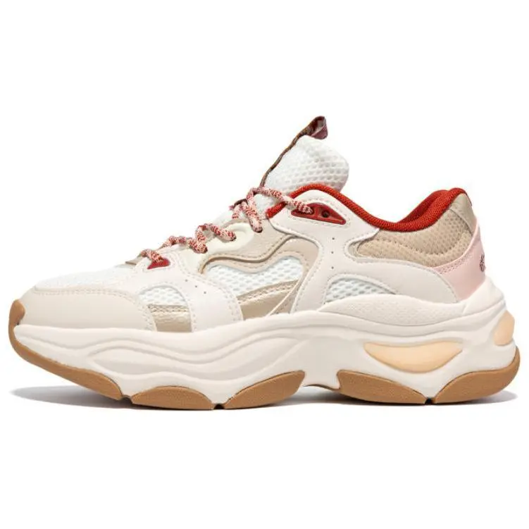 361° Anti-Slip Wear-Resistant Low-Top Casual Shoes Women's White Beige Red