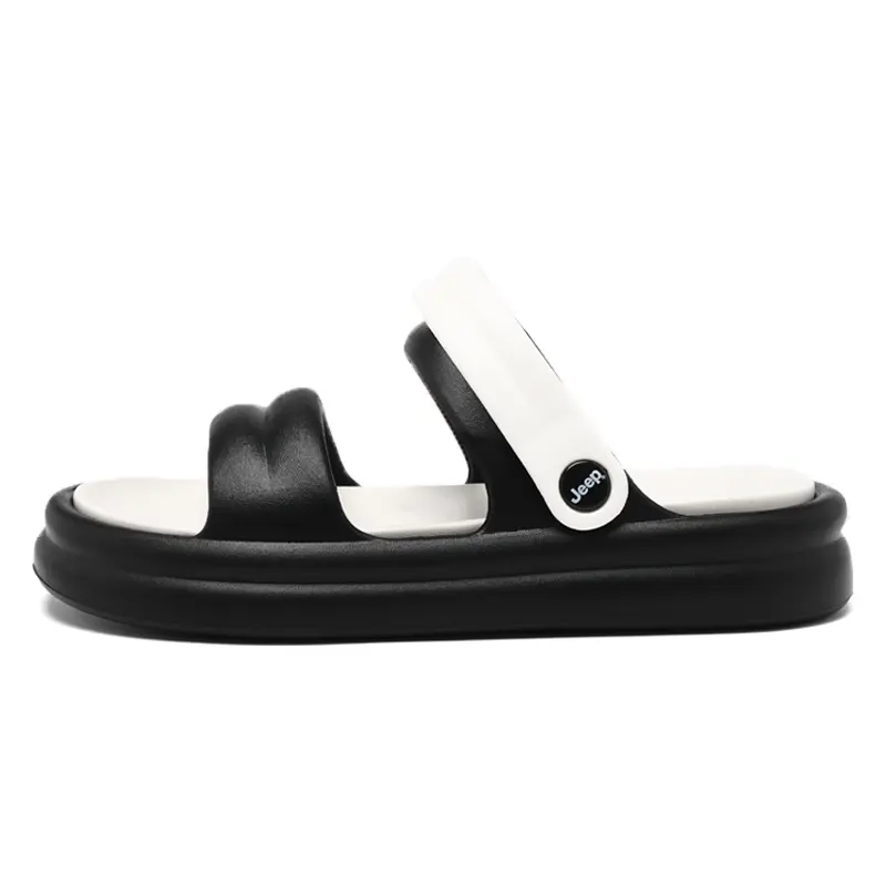 Jeep Beach Sandals Unisex Black White