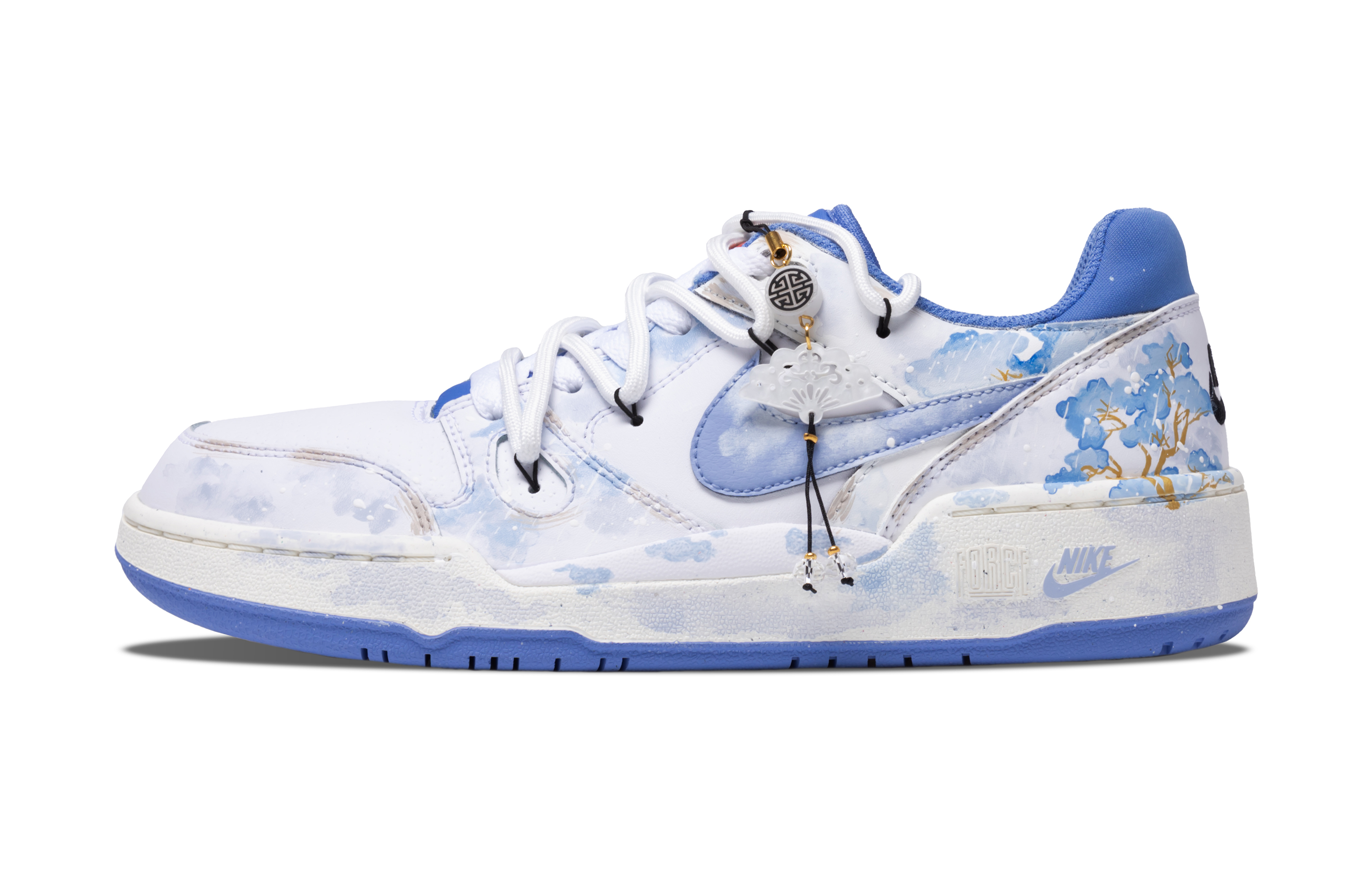 Nike Full Force Laudais Slip-Resistant Low-Top Skateboard Shoes Men's Blue