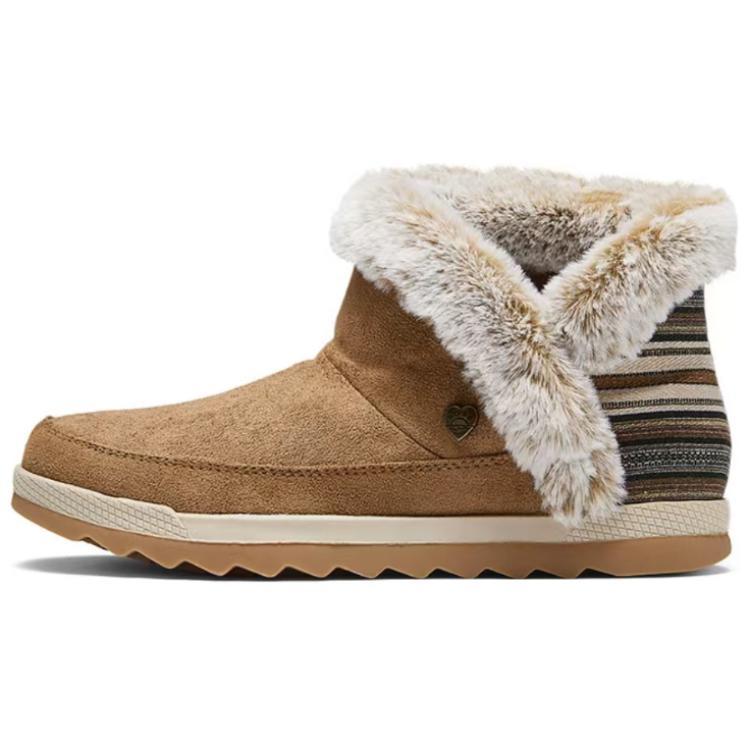 Skechers Bob's Warm Wear-Resistant Slip-Resistant Short Snow Boots Women's Chestnut